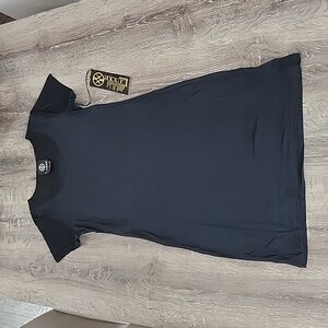 NEW! LUXXE Collections Slimming Apparel Short Sleeve Shift Dress Medium Black